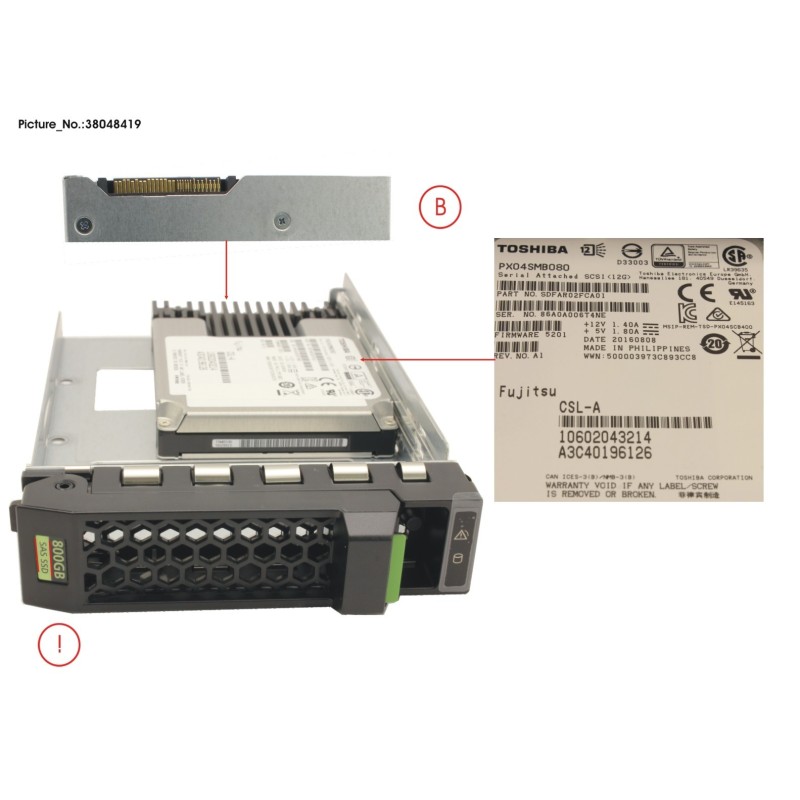 38048419 - SSD SAS 12G 800GB WRITE-INT. 3.5  H-P EP
