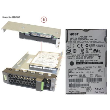 38041669 - HD SAS 12G 300GB 15K HOT PL 3.5  EP