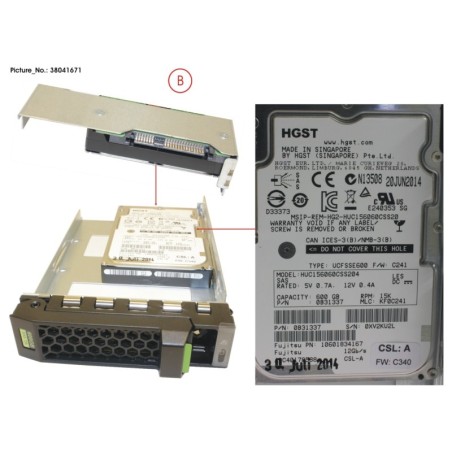 38041671 - HD SAS 12G 600GB 15K HOT PL 3.5  EP