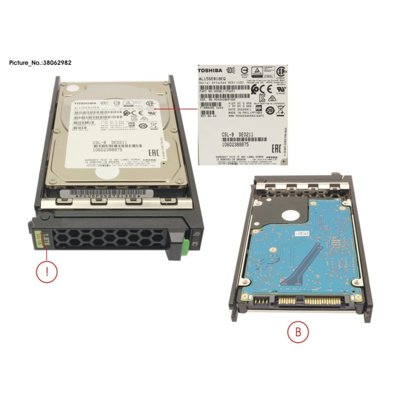 38062982 - HD SAS 12G 1.8TB 10K 512E HOT PL 2.5  EP