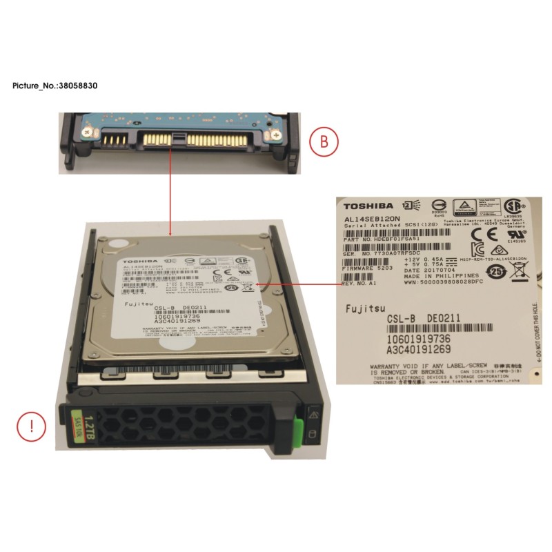 38058830 - HD SAS 12G 1.2TB 10K 512N HOT PL 2.5  EP