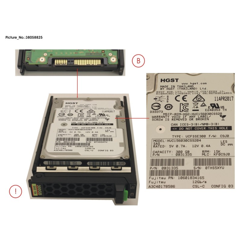 38058825 - HD SAS 12G 300GB 15K HOT PL 2.5  EP