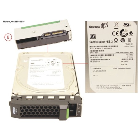 38046518 - HD SATA 6G 1TB 7.2K HOT PL 3.5  BC