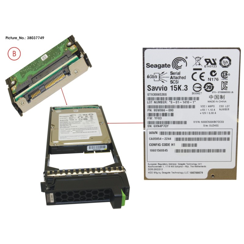 38037749 - DX S3 HDD SAS 300GB 15KRPM 2.5  X1