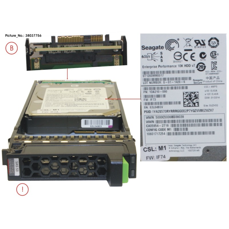 38037756 - DX S3 HD SED 1.2TB 10KRPM 2.5  X1