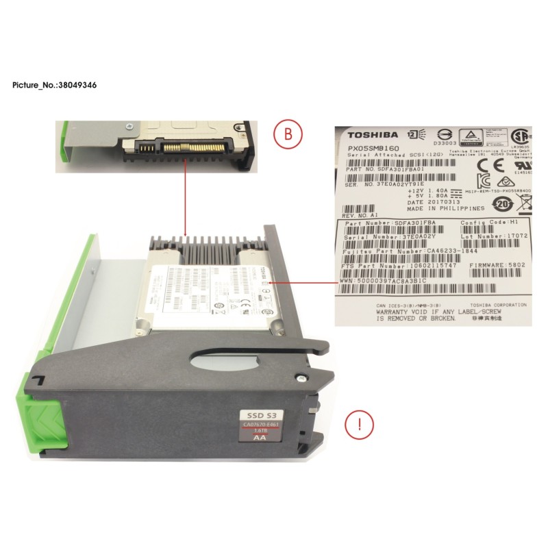 38049346 - DX HD-DE SPARE SSD 1.6TB