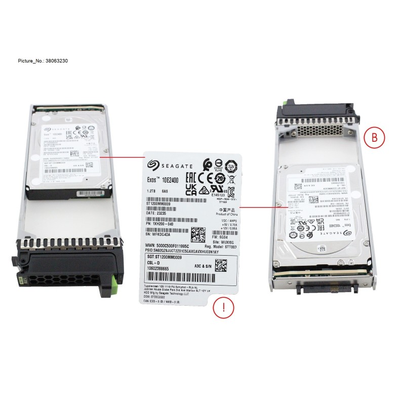 38063230 - JX40 S2 HD DRIVE SAS 1.2TB 10K 12G 512N