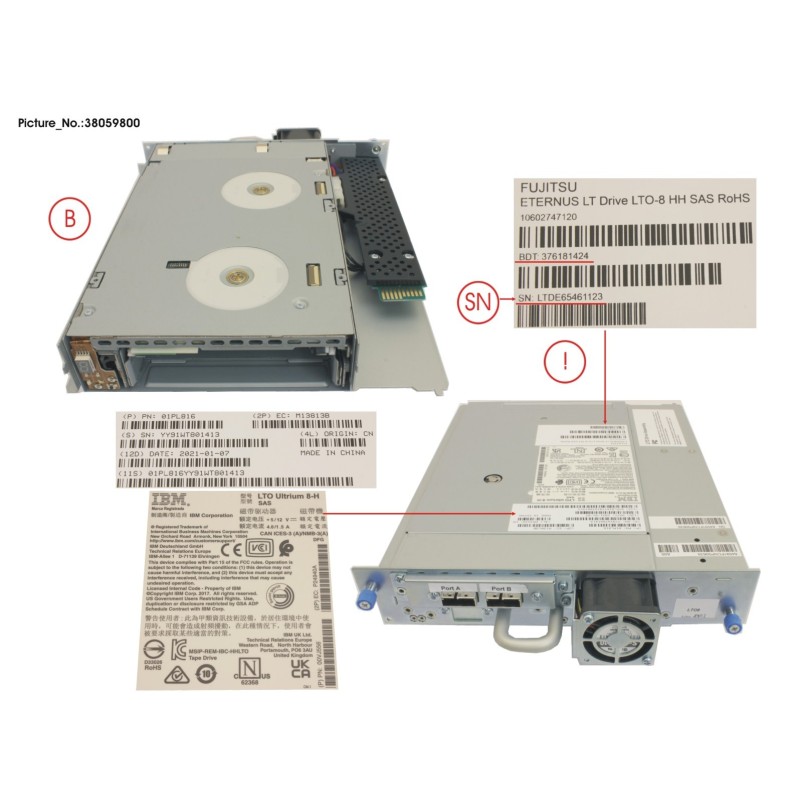 38059800 - ET LT LTO-8 HH SAS DRIVE ASSY
