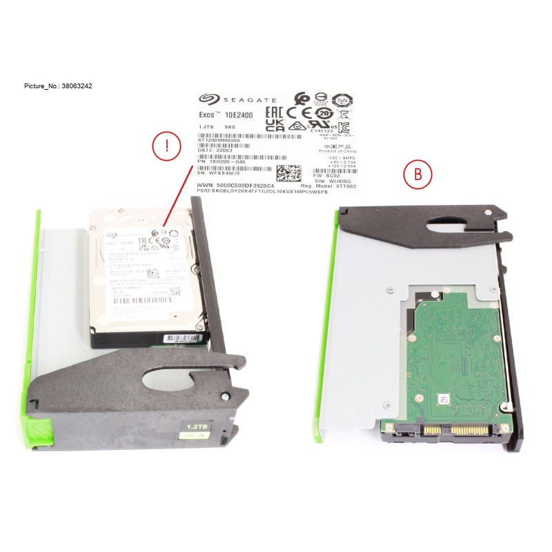 38063242 - JX60 S2 HD SAS 1.2TB 10K 12G 512N