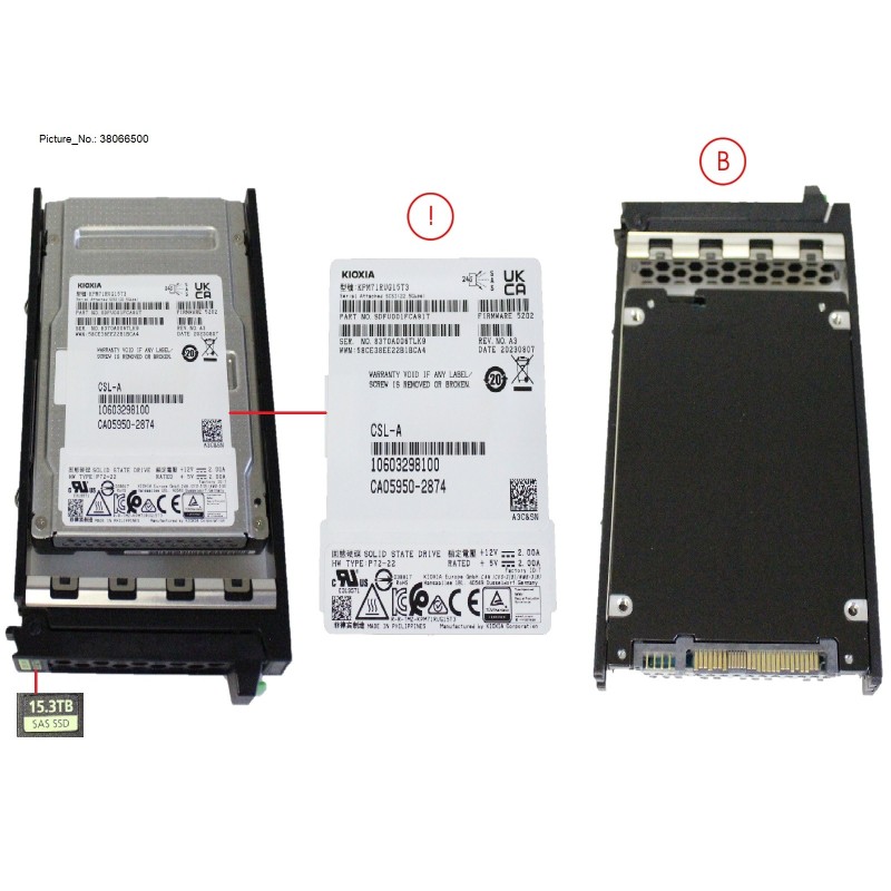 38066500 - SSD SAS 24G RI 15.36TB IN SFF SLIM