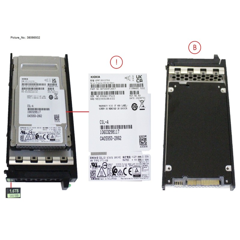 38066502 - SSD SAS 24G WI 1.6TB IN SFF SLIM