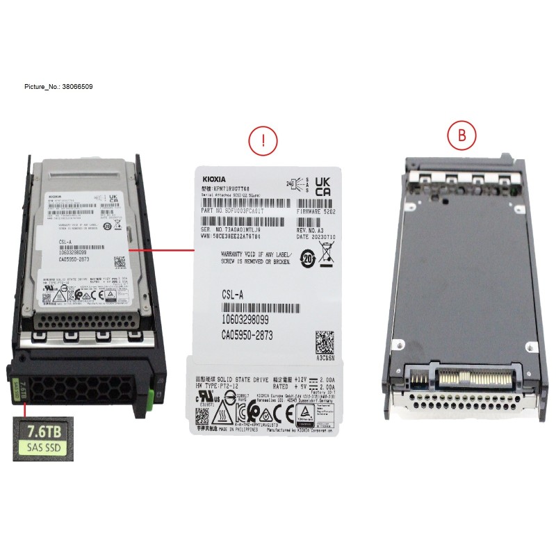 38066509 - SSD SAS 24G RI 7.68TB IN SFF SLIM