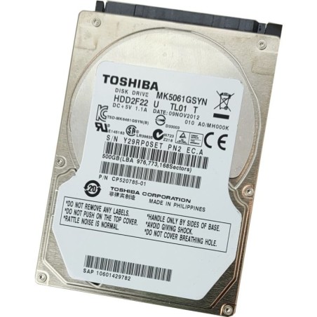 34035847 - HDD Toshiba MK5061GSYN HDD2F22 500GB