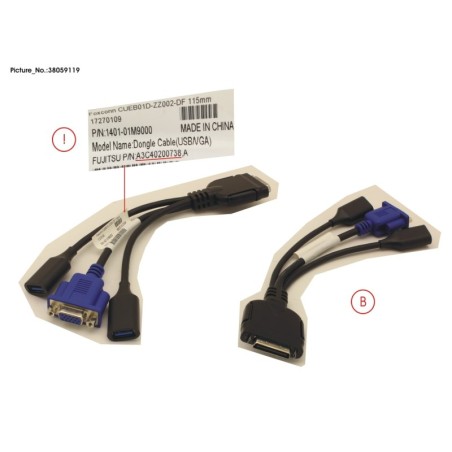 38059119 - DONGLE CABLE (USB.VGA)