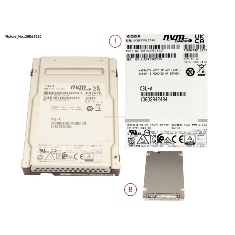 38064520 - SSD PCIE4 SFF MU 1.6TB