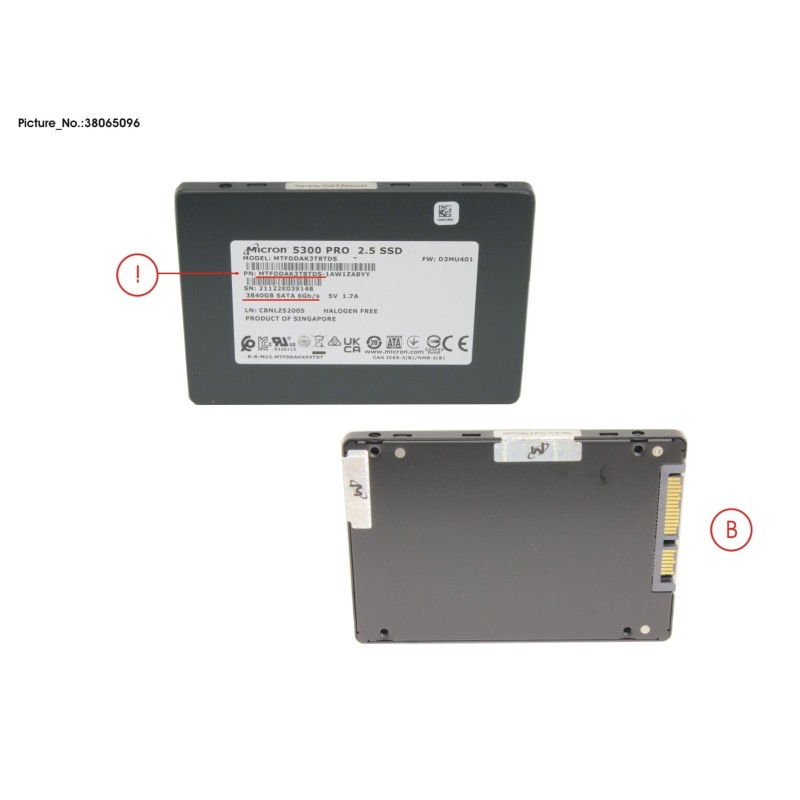 38065096 - SSD SATA 6G RI 3.84TB