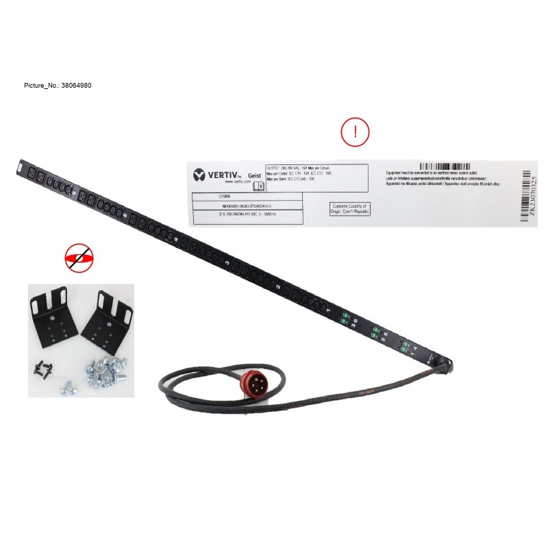 38064980 - BASIC PDU 3PH 32A IEC309 24XC13 12XC19