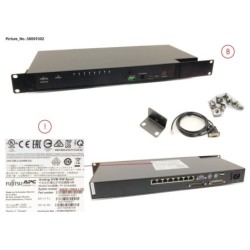 38059302 - CONSOLE SWITCH KVM (KVM0108A). 1U