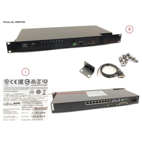 38059302 - CONSOLE SWITCH KVM (KVM0108A). 1U