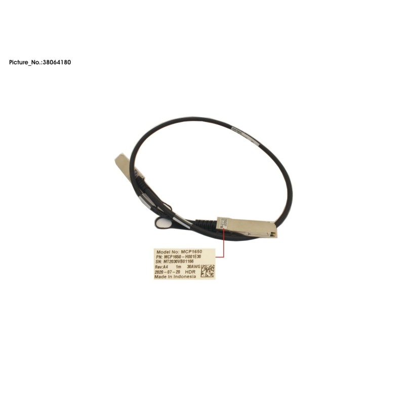 38064180 - MELLANOX COP. CABLE. 200GB.S. QSFP.LSZH.