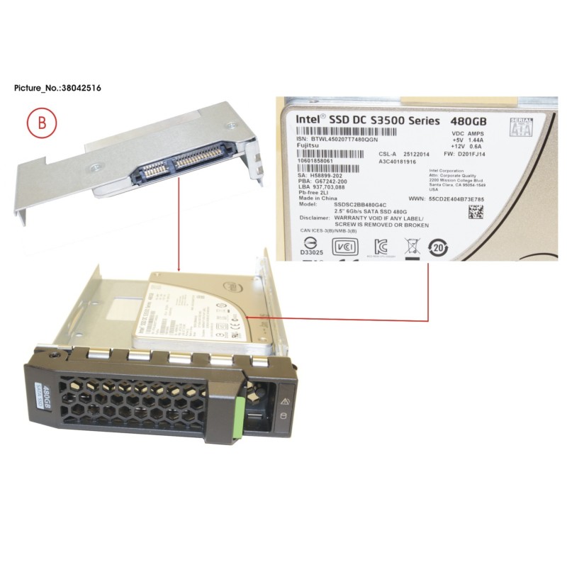 38042516 - SSD SATA 6G 480GB READ-INTEN 3.5  H-P EP