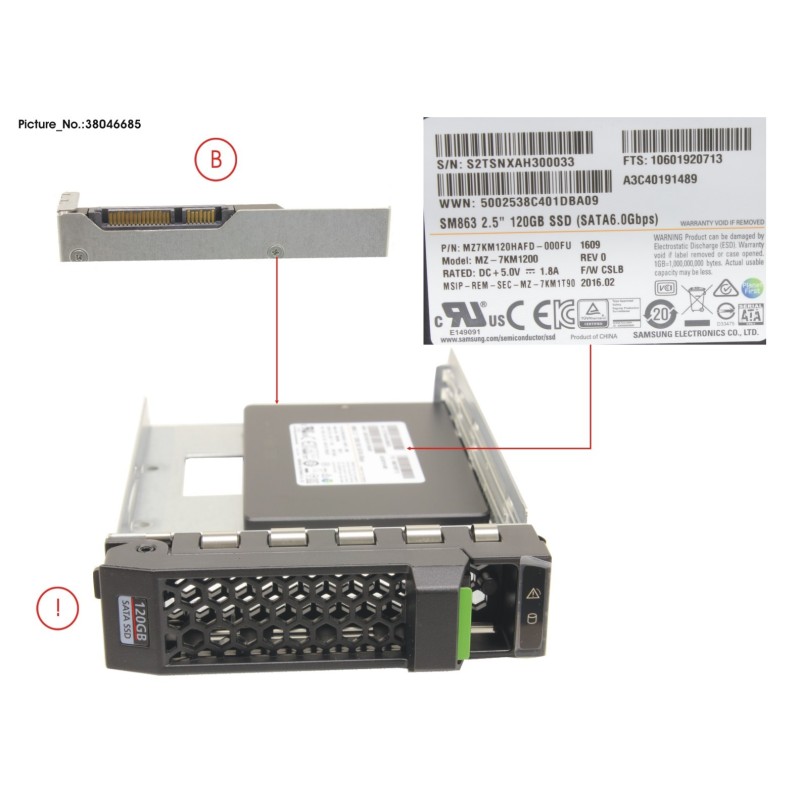 38046685 - SSD SATA 6G 120GB MIXED-USE 3.5  H-P EP