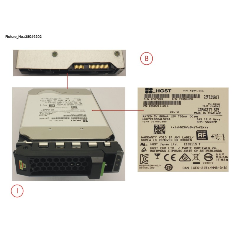 38049202 - HD SAS 12G 8TB 7.2K 512E HOT PL 3.5  BC