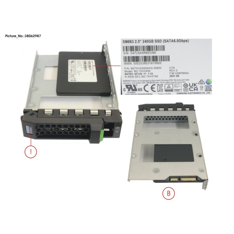 38062987 - SSD SATA 6G 240GB MIXED-USE 3.5  H-P EP