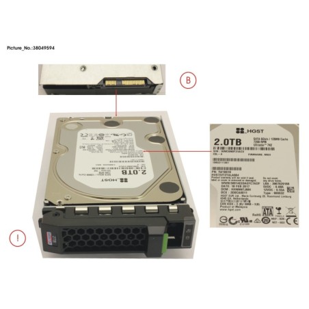 38049594 - HD SATA 6G 2TB 7.2K HOT PL 3.5  BC