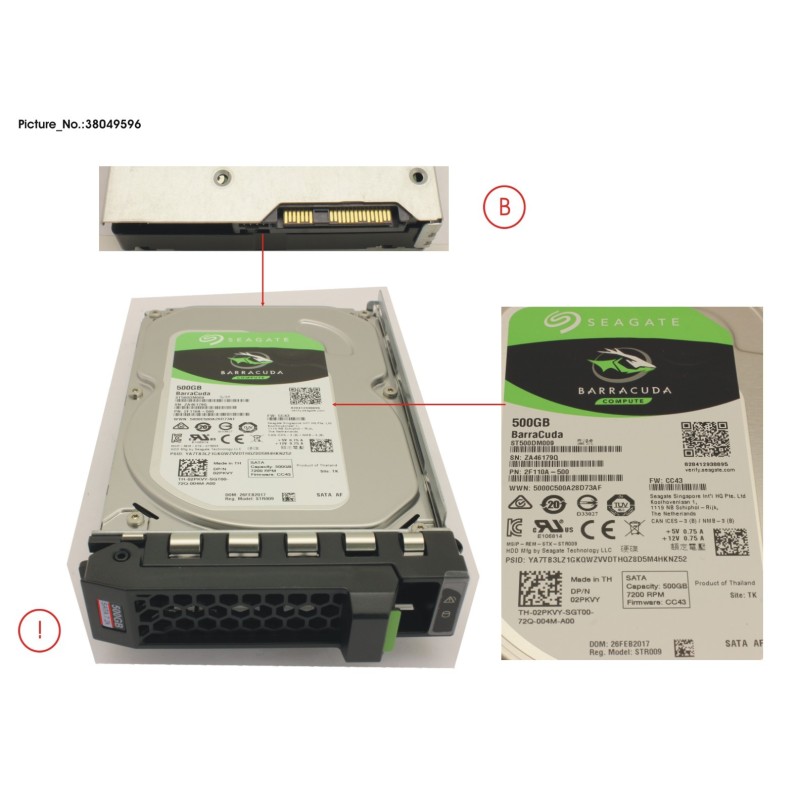 38049596 - HD SATA 6G 500GB 7.2K HOT PL 3.5  ECO