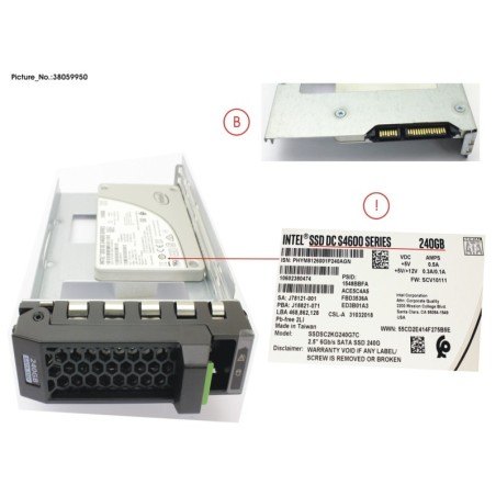 38059950 - SSD SATA6G 240GB MIXED-USE 3.5  HP S4600