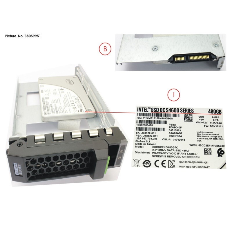 38059951 - SSD SATA6G 480GB MIXED-USE 3.5  HP S4600