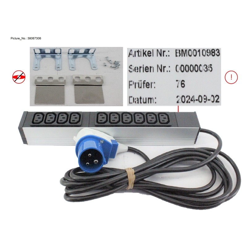 38067306 - SHORT RACK PDU (CEE 16A. 10XC13) SOCKETS