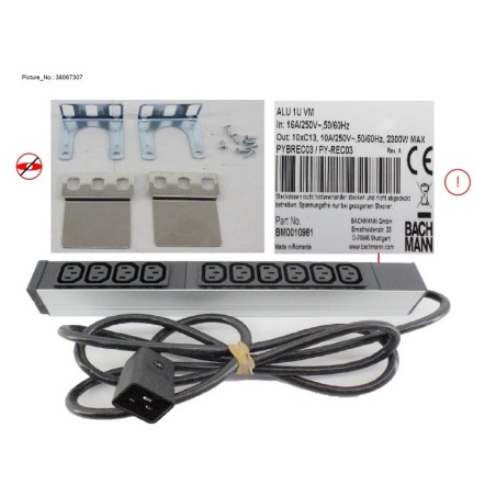 38067307 - SHORT RACK PDU (IEC C20. 10XC13) SOCKETS