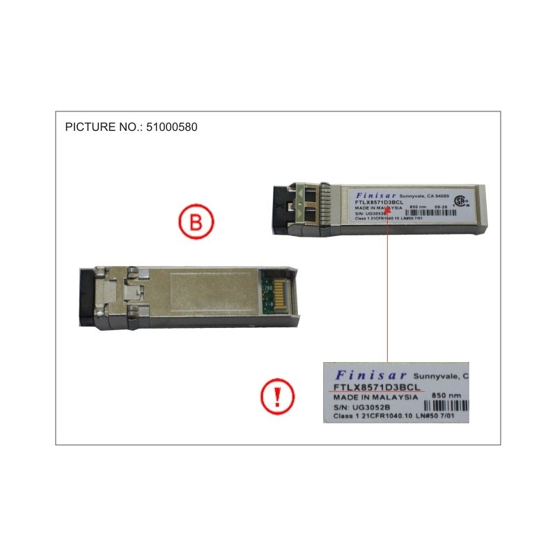38010107 - SFP+ MODULE MULTI MODE FIBER 10GBE LC