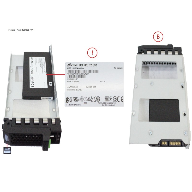 38066771 - SSD SATA 6G RI 480GB IN LFF SLIM