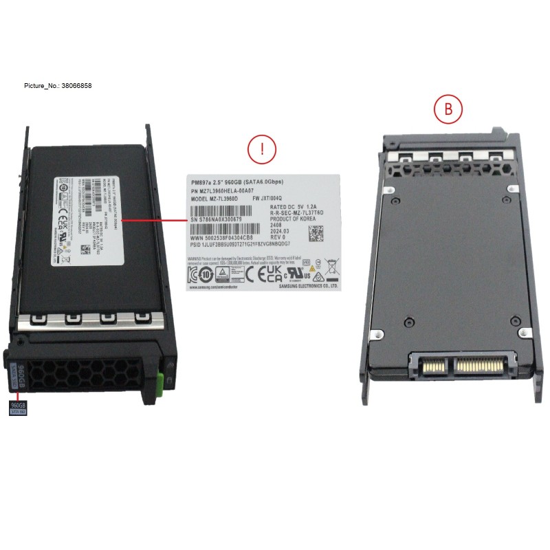 38066858 - SSD SATA 6G MU 960GB SED IN SFF SLIM