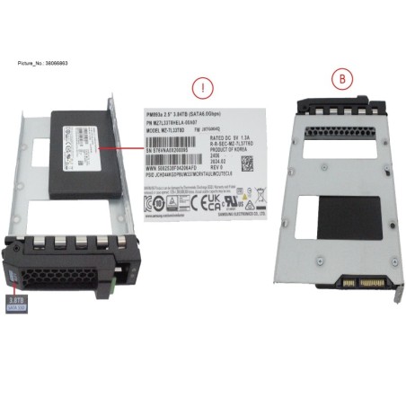 38066863 - SSD SATA 6G RI 3.84TB SED IN LFF SLIM