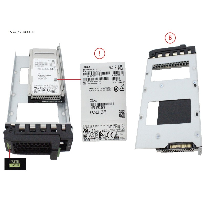 38066515 - SSD SAS 24G RI 7.68TB IN LFF SLIM