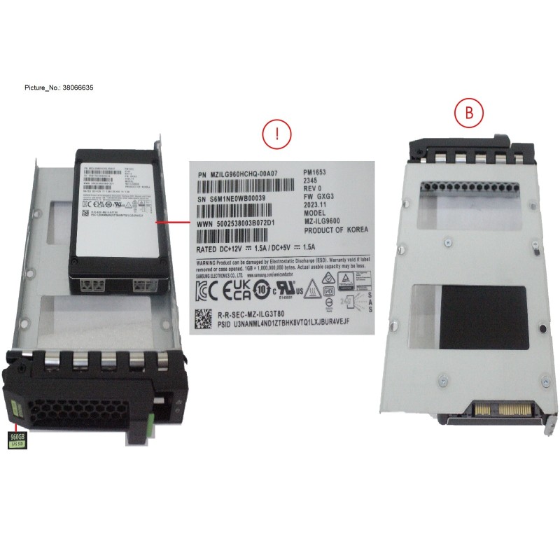 38066635 - SSD SAS 24G RI 960GB SED IN LFF SLIM