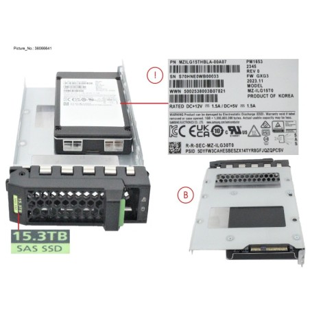 38066641 - SSD SAS 24G RI 15.36TB SED IN LFF SLIM