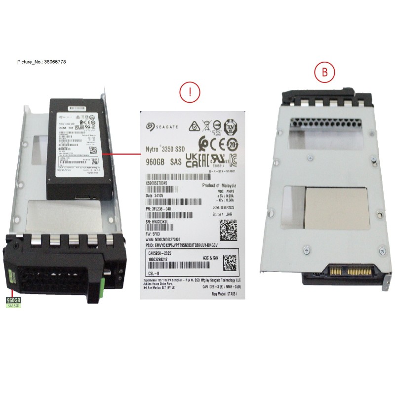 38066778 - SSD SAS 12G RI 960GB IN LFF SLIM