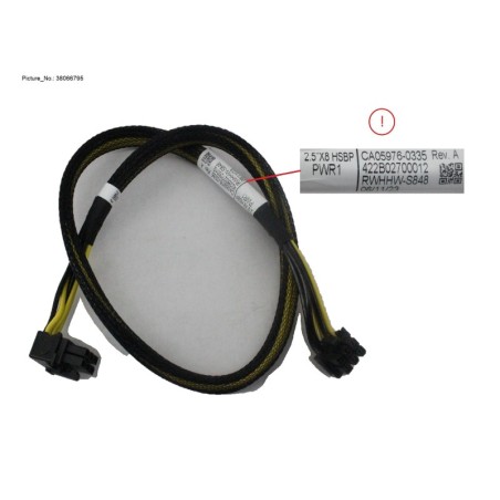38066795 - POWER CABLE. MB TO 2.5X8 FHSBP
