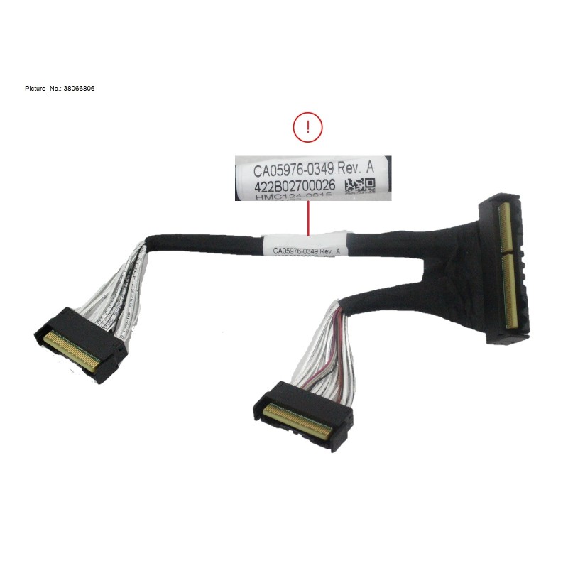 38066806 - MCIO CABLE. MB TO 2.5X3 RHSBP. 1 TO 2