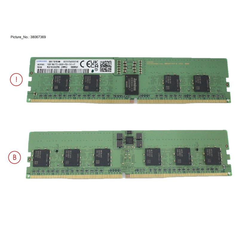 38067369 - 16GB (1X16GB) 1RX8 DDR5-5600 R ECC