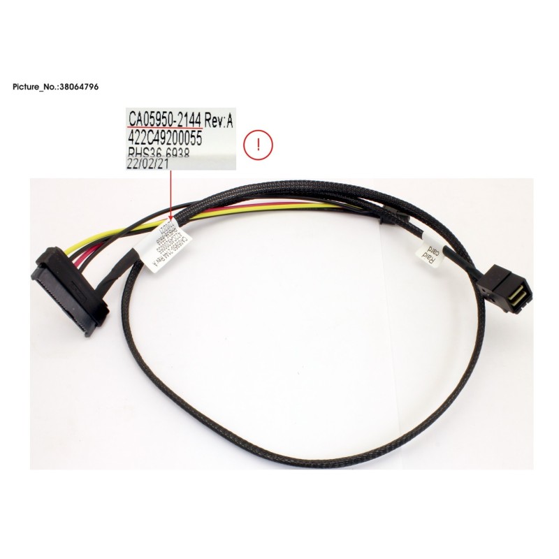 38064796 - MIN SASHD 4X  SATA7+6 CABLE(REAR RAID-LT