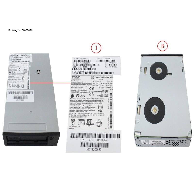 38065490 - LTO9 18.0TB 300MB.S SAS 12GB