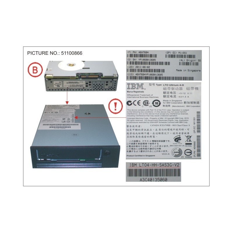 38018914 - TAPE KIT LTO4HH 800GB 120MB.S SAS V2