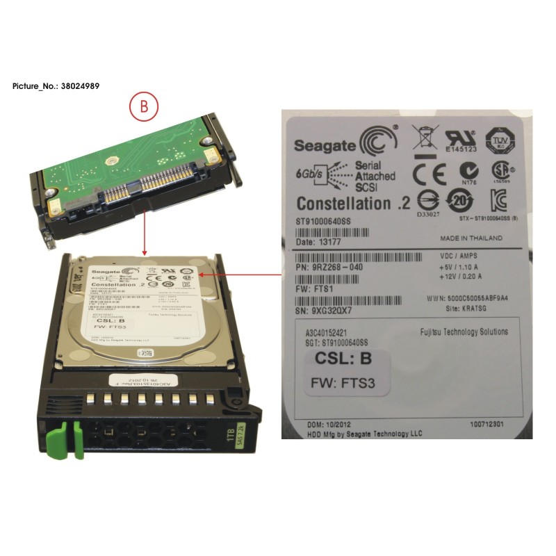 38024989 - HD SAS 6G 1TB 7.2K HOT PL 2.5  BC