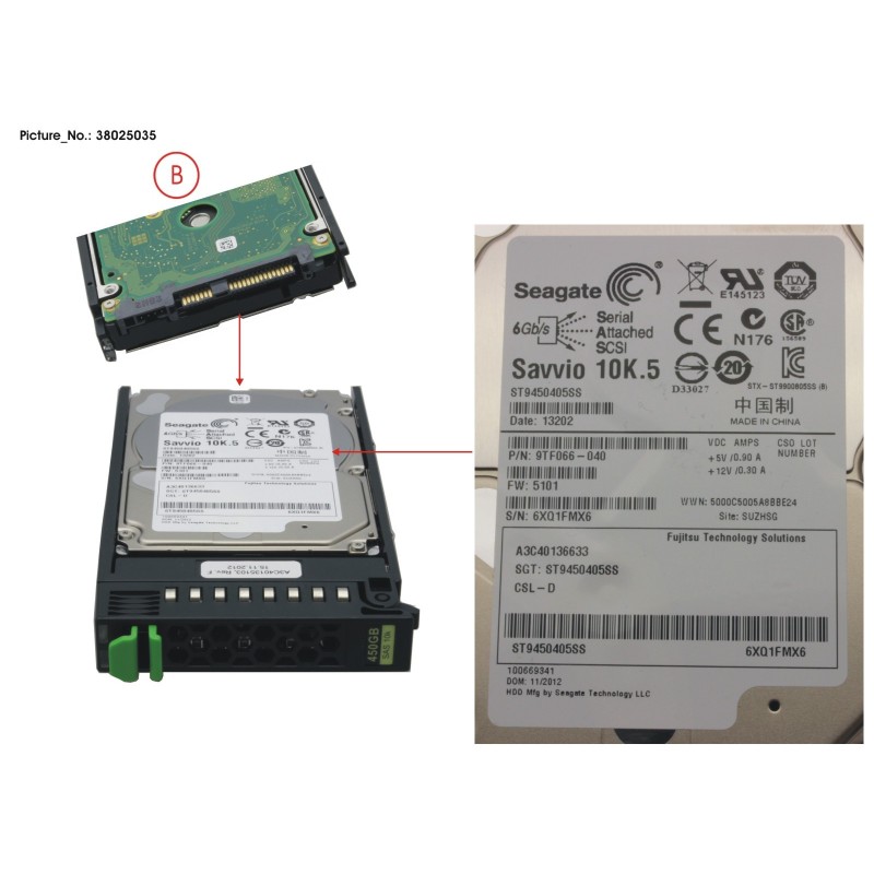 38025035 - HD SAS 6G 450GB 10K HOT PL 2.5  EP